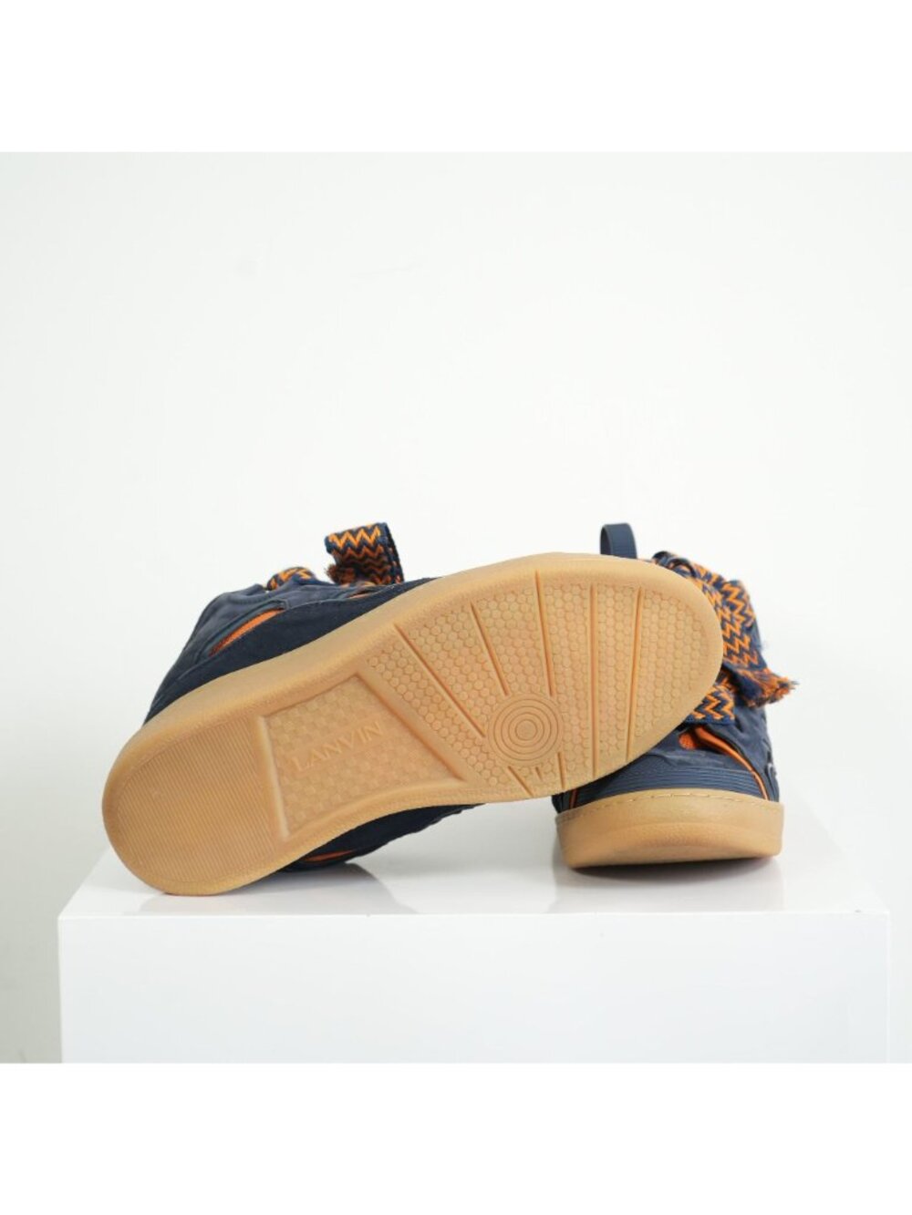 Lanvin x SSENSE Navy and Orange Sneakers Size 44 - Picture 6 of 9